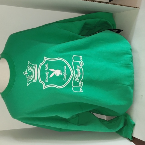 Playboy by PacSun pullover Crew Cut Green sweatshirt Nwt - Picture 2 of 12